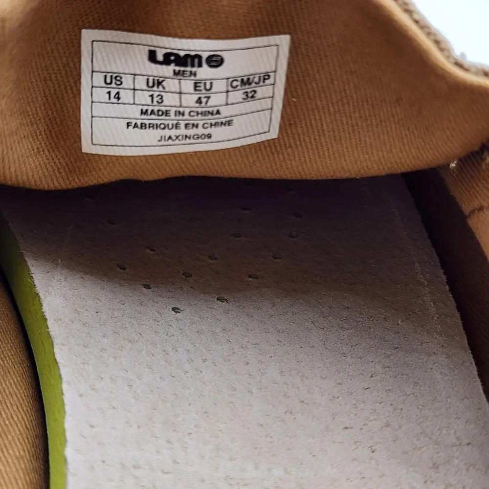 Lamo Men's‎ Canvas Slip-On Khaki Shoes Sneakers JIAXING09  NWT